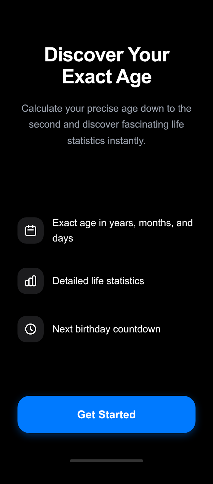 Age Calculator features screen