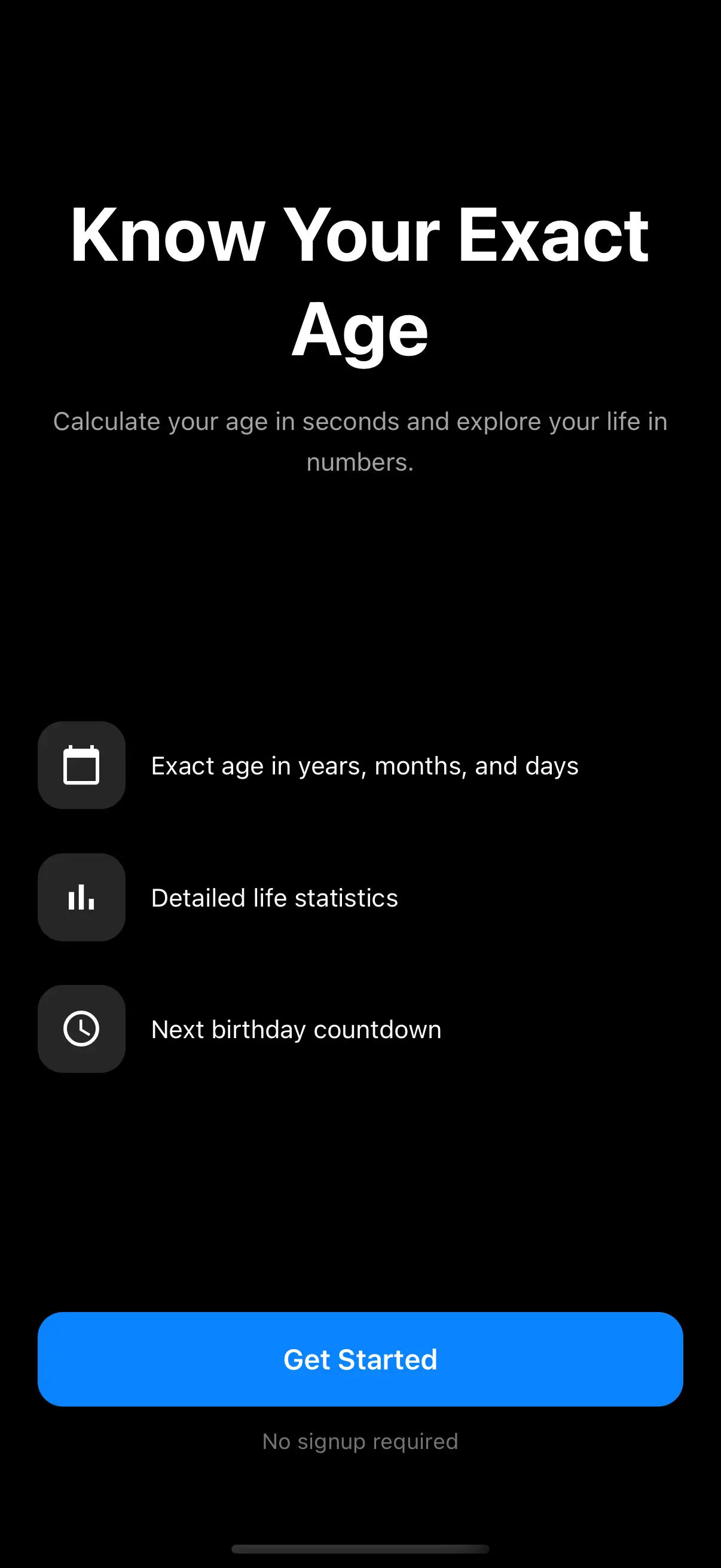 Age Calculator features screen